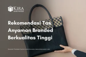 tas anyaman branded souvenir kantor