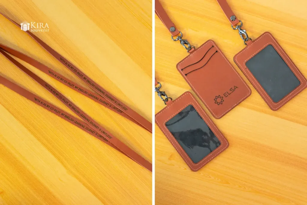 souvenir perusahaan swasta-lanyard leather custom